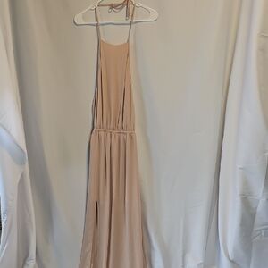 Show Me Your MuMu Backless Beige Pink Healther Halter Dress Small Blush‎ Pink